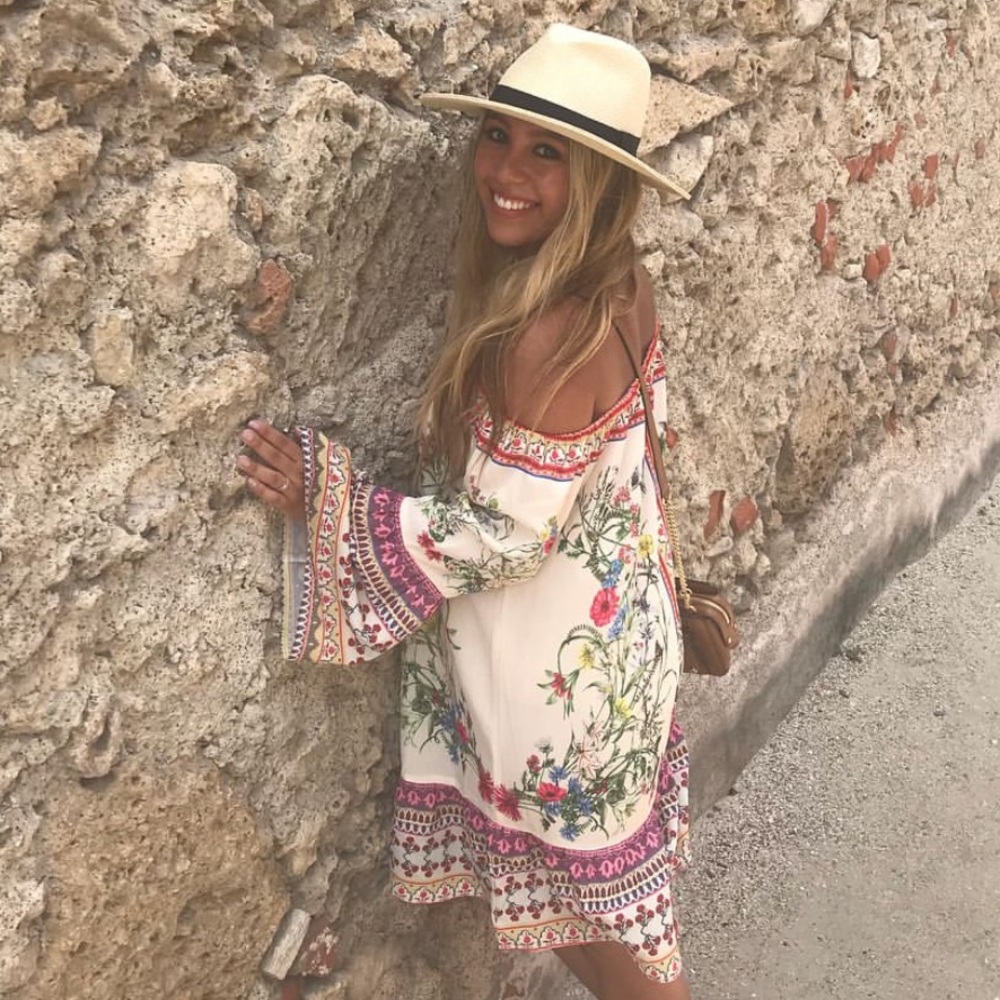 Multi-color Floral Dress